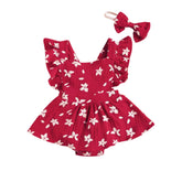 Ruby Red Floral Romper.